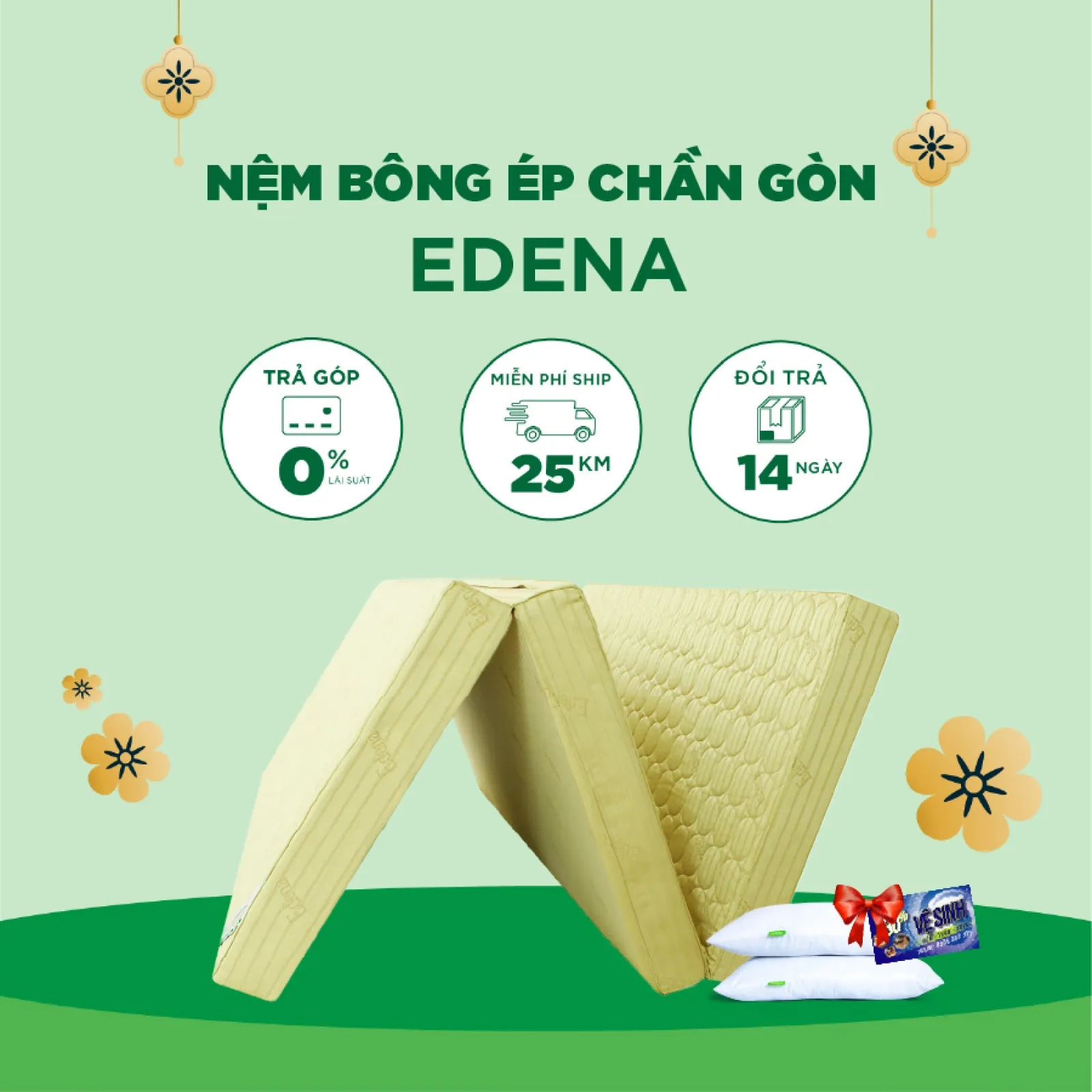 Ảnh sản phẩm Nệm bông ép Edena chần gòn