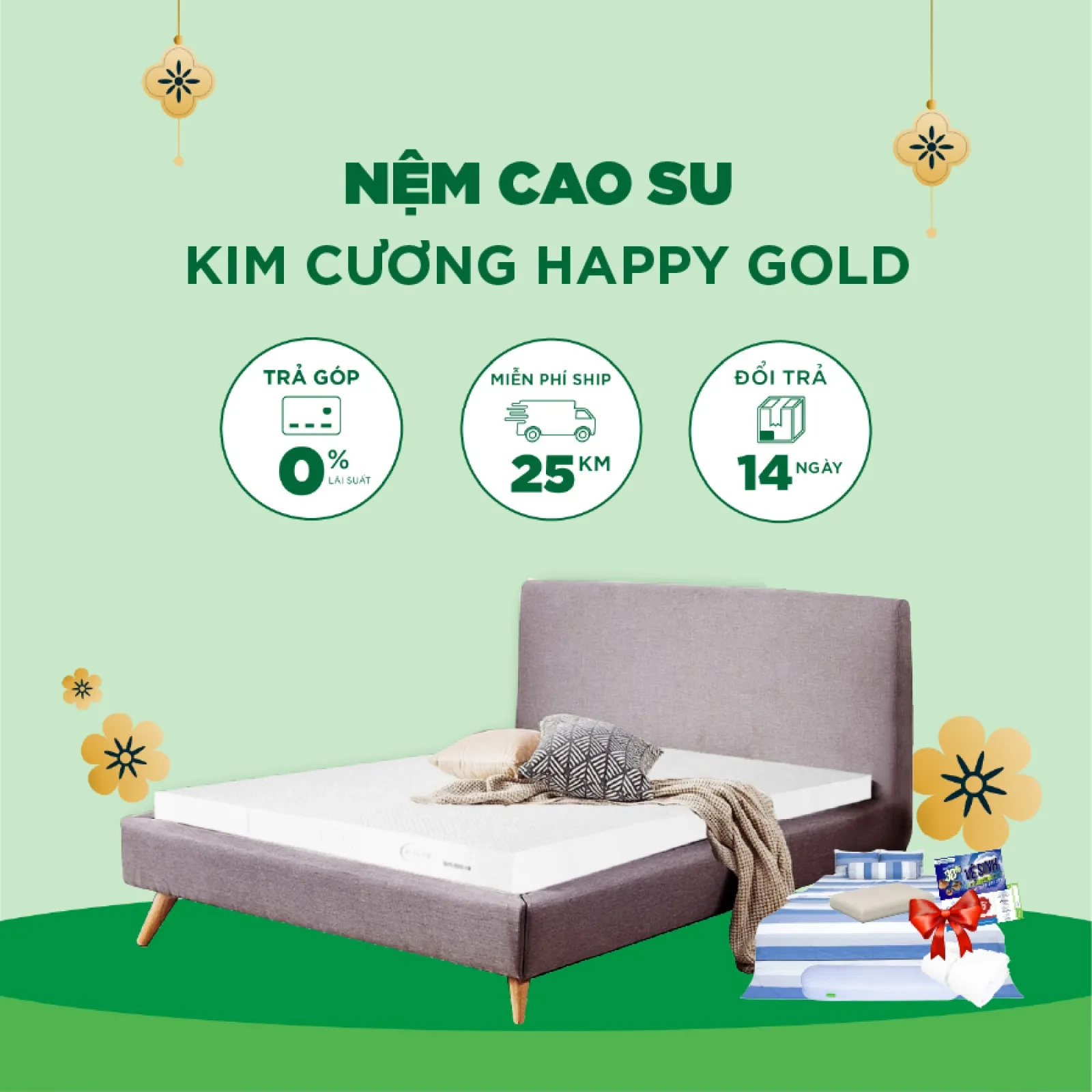 Ảnh sản phẩm Nệm Cao Su Kim Cương Happy Gold