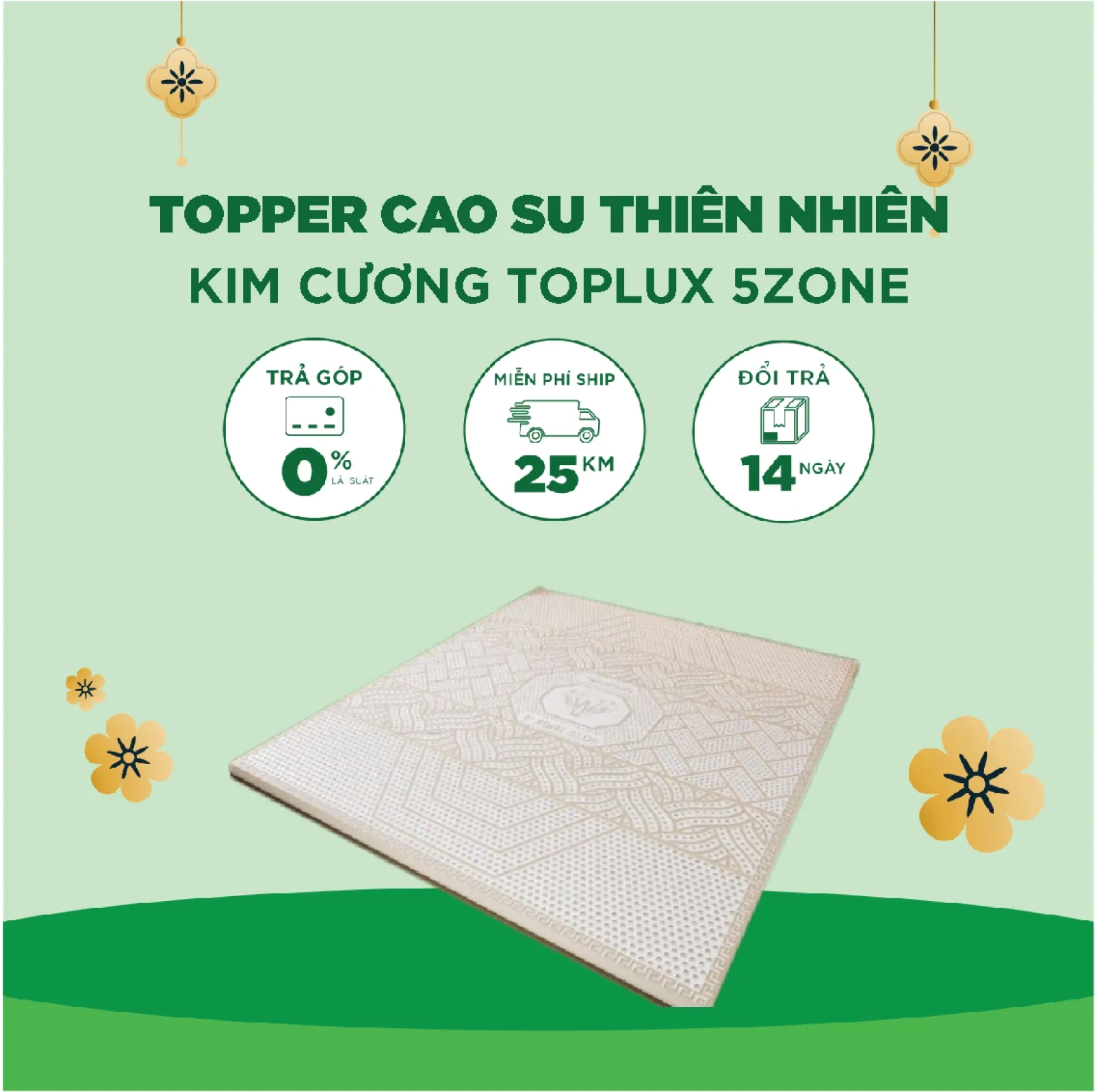 Ảnh sản phẩm Topper Cao Su Thiên Nhiên Kim Cương Toplux 5zone